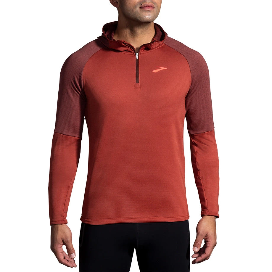 Brooks Men's Notch Thermal Hoodie - Copper/Heather Dark Copper (211402682) 1 Brooks Men's Notch Thermal Hoodie - Copper/Heather Dark Copper (211402682)