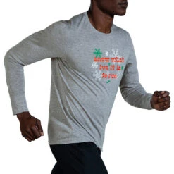 Brooks Men's Run Merry Distance Longsleeve - Heather Ash/Run Merry (211404047) -Pro Runner Shop 211404 047 MV Run Merry Distance Graphic LS