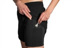 Brooks Women's Chaser 5" 2-IN-1 Short - Black (221464001) -Pro Runner Shop 221464 001 D4 Chaser 5in 2in1 Short
