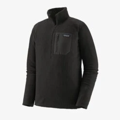 Patagonia Men's R1 Air Zip Neck - Black (40245BLK) -Pro Runner Shop 40245 BLK