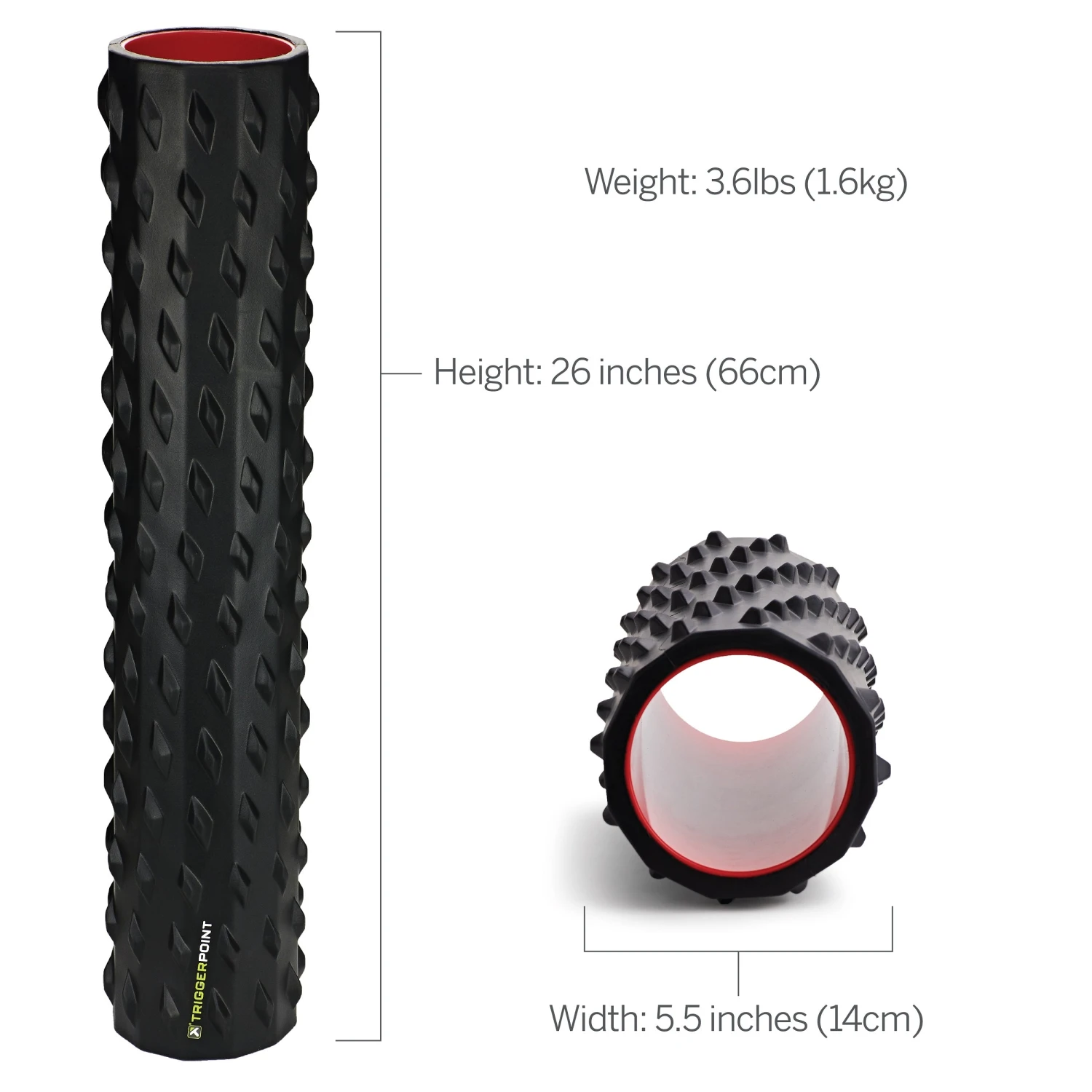 TriggerPoint Carbon 26" Foam Roller - Black (04433) 2 TriggerPoint Carbon 26" Foam Roller - Black (04433) - Image 2