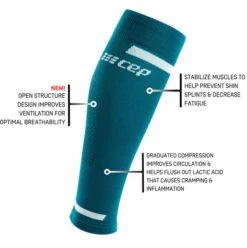 CEP Men's 4.0 Compression Calf Sleeve - Petrol (WS309R) -Pro Runner Shop cepmenspetrol1