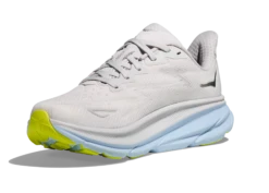 HOKA Women's Clifton 9 -Pro Runner Shop hoka womens clifton nine running shoe gray blue 4